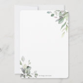 Invitation Verdure rustique Botanique Wreath Baptême d'argent (Dos)