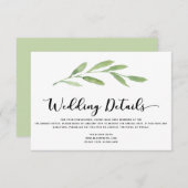 Invitation Verdure Rustique Elégant Aquarelle Détails Mariage (Devant / Derrière)