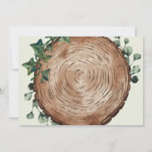 Invitation Verdure rustique et coupe bois Couples Douche (Dos)