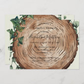 Invitation Verdure rustique et coupe bois Couples Douche (Devant / Derrière)