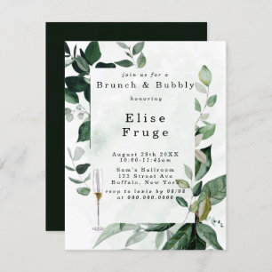 Invitation Verdure rustique Eucalyptus Brunch & Bubbly