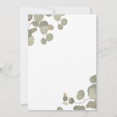 Invitation Verdure rustique Eucalyptus Élégant Mariage modern (Dos)