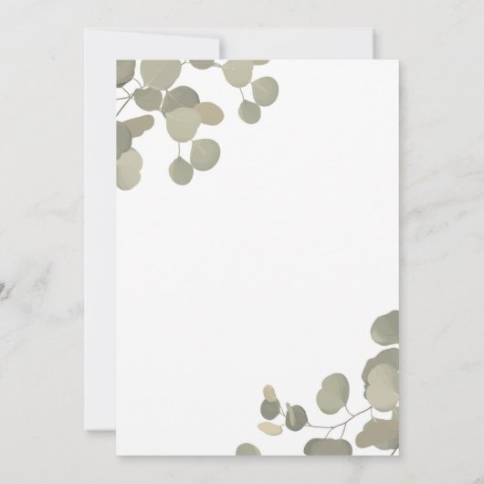 Invitation Verdure rustique Eucalyptus Élégant Mariage modern (Dos)