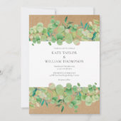Invitation Verdure rustique Eucalyptus Garland Mariage (Devant)