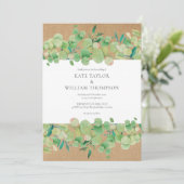 Invitation Verdure rustique Eucalyptus Garland Mariage (Debout devant)