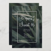 Invitation Verdure rustique Grass printemps doux 16 Anniversa (Devant / Derrière)