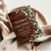 Invitation Verdure rustique Mariage de bois floral