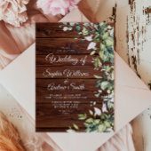 Invitation Verdure rustique Mariage de bois floral