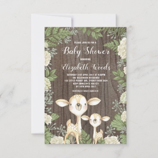 Invitation Verdure rustique mignonne de neutre de baby shower (Devant)