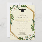 Invitation Verdure rustique Or ivoire Graduation Florale (Devant)