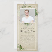 Invitation Verdure rustique | Prière commémorative de photos  (Devant)