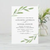Invitation Verdure Rustique Simple Elégant Mariage d'aquarell (Debout devant)