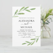Invitation Verdure Rustique Simple Elégant Mariage d'aquarell (Debout devant)