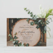 Invitation Verdure rustique & tranche Mariage Couple Douche (Debout devant)