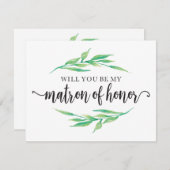 Invitation Verdure Seras-Tu Ma Demoine D'Honneur (Devant / Derrière)