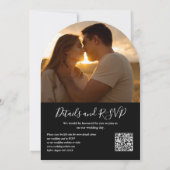 Invitation Verdure String Lights QR Code Photo Arch Mariage (Dos)