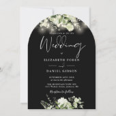 Invitation Verdure String Lights QR Code Photo Arch Mariage (Devant)