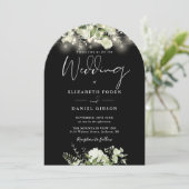 Invitation Verdure String Lights QR Code Photo Arch Mariage (Debout devant)