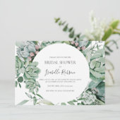 Invitation Verdure Succulente Vert Fête des mariées horizonta (Debout devant)