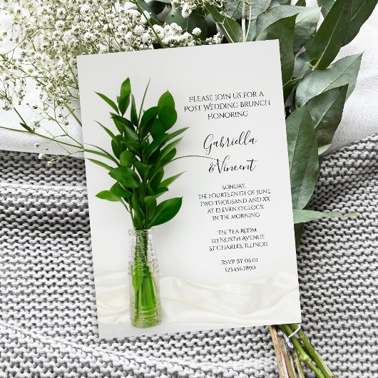 Invitation Verdure sur White Post Mariage Brunch