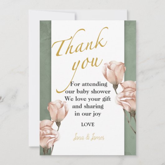 Invitation verdure tendance merci à l'invitation (Devant)