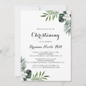 Invitation Verdure tropicale Bleu floral (Devant)