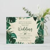 Invitation Verdure tropicale luxuriante et Mariage horizontal (Debout devant)