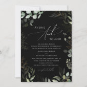 Invitation Verdure Whimsical Black Gold Mariage traditionnel (Devant)
