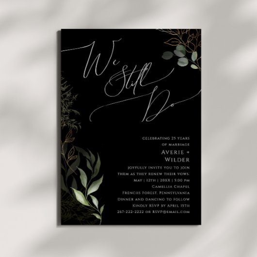 Invitation Verdure Whimsical Noir Nous Faisons Encore Vow Ren