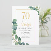 Invitation Verdure Wreath Chic Gold & Sage 70E Anniversaire (Debout devant)