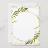 Invitation Verdure Wreath Gold Cross Girl Baptism (Dos)