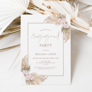 Invitation Verger bohémien Pampas Grass Fiançailles Floral