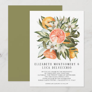 Invitation Verger de Citrus Mariage Bohème Botanique
