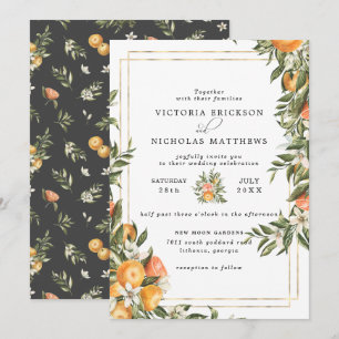 Invitation Verger de Citrus Mariage Bohème Botanique
