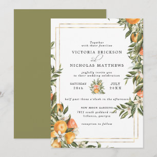 Invitation Verger de Citrus Mariage Bohème Botanique