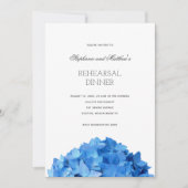 Invitation Véritable Bleu Hydrangea Répétition Dîner Invitati (Devant)