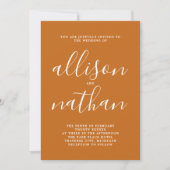 Invitation Véritable Citrouille de simplicité Script Mariage  (Devant)