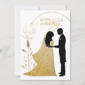 Invitation Véritable huile d'or Élégant Feuille monogramme de (Devant)