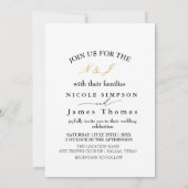 Invitation Véritable huile d'or Élégant Feuille monogramme de (Dos)