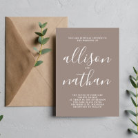Véritable Mariage minimaliste Simplicité Taupe