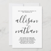 Invitation Véritable Simplicité 1 Écriture Mariage Minimalist (Devant)