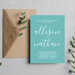 Invitation Véritable simplicité 1 Mariage minimaliste caribée<br><div class="desc">Cette faire-part de mariage simple et magnifique est parfaite pour le minimaliste en nous tous ! Veuillez me contacter si vous désirez de l'aide pour customiser la partie texte de ce faire-part de mariage.</div>