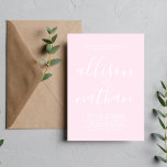 Invitation Véritable simplicité 1 Primrose rose minimaliste M<br><div class="desc">Cette faire-part de mariage simple et magnifique est parfaite pour le minimaliste en nous tous ! Veuillez me contacter si vous désirez de l'aide pour customiser la partie texte de ce faire-part de mariage.</div>