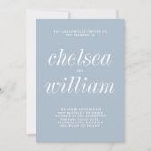 Invitation Véritable simplicité 2 Glacier bleu Mariage minima (Devant)