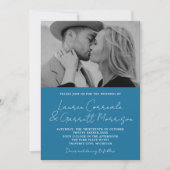 Invitation Véritable simplicité 3 Moderne Hiver Bleu Mariage  (Devant)