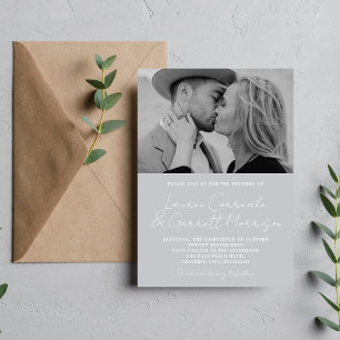 Invitation Véritable simplicité 3 moderne Mariage photo stéri
