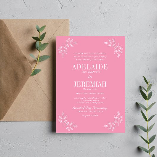 Invitation Véritable simplicité 6 Ballet Floral Mariage