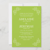 Invitation Véritable simplicité 6 Chartreuse Floral Mariage (Devant)