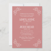 Invitation Véritable simplicité 6 Dusty Rose Floral Mariage (Devant)