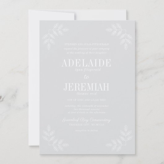 Invitation Véritable simplicité 6 Floral Cool Mariage (Devant)